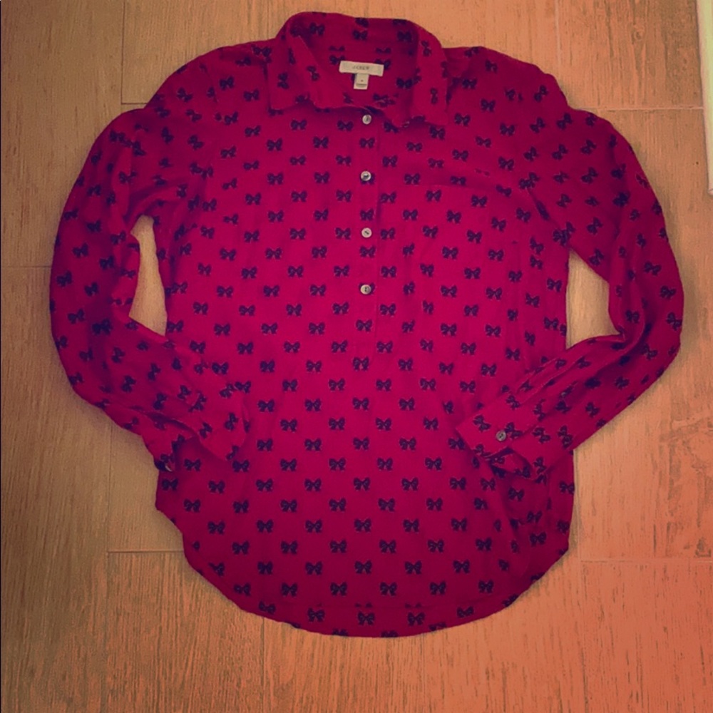 J. Crew bow button down